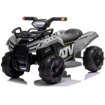 Carrinho Quadriciclo Elétrico 6V Infantil Cinza Suporta 20kg Luzes/Som USB MP3 3km/h Inmetro - BEL Carrinho Quadriciclo Elétrico 6V Infantil Cinza Suporta 20kg Luzes/Som USB MP3 3km/h Inmetro - BEL