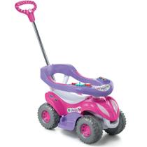 Carrinho Quadriciclo Infantil Passeio E Pedal Com Empurrador Menina Super Flower Calesita