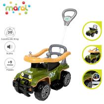 Carrinho Quadriciclo Jip Jip Militar De Passeio Infantil Bebê Com Empurrador E Buzina Sem Pedal Haste Direcionável Para Menino