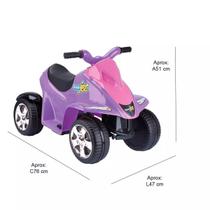 Carrinho Quadriciclo Quadrijet Baby Elétrico Lilás 6v Homeplay Xplast
