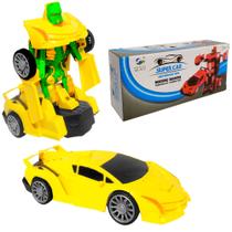 Carrinho que transforma em robô Carro Vira Robô Amarelo