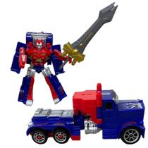 Carrinho que vira robo mini caminhao azul - importway Carrinho que vira robo mini caminhao azul - importway