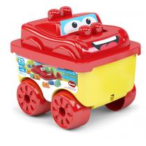 Carrinho Racer Caixa Blocos Montar e Encaixar 25 Peças Grandes Para Bebê Dismat