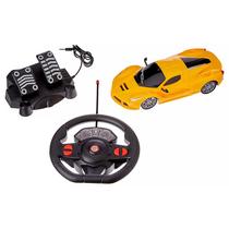 Carrinho Racing Control Speed X com Volante e Pedal Amarelo 1:16 BR1143 - Multikids