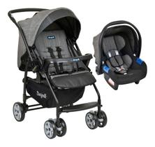 Carrinho Rio K Com Bebê Conforto Mesclado Preto - Burigotto