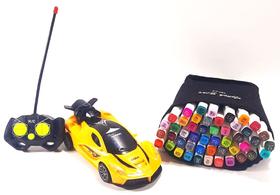 Carrinho Road Master 4x4 Controle Remoto Fumaça 48 canetinhas brinde