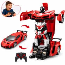 Carrinho Robô Transformer Controle Remoto Infantil Carro Transformer Que Vira Robô a Pilha Kizumba Carrinho Robô Transformer Controle Remoto Infantil Carro Transformer Que Vira Robô a Pilha Kizumba
