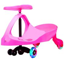 Carrinho Rolimã Zig Zag Car Rosa 360 Roda Led - Castela Carrinho Rolimã Zig Zag Car Rosa 360 Roda Led - Castela