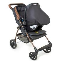 Carrinho Romano Preto Cobre G22 com Bebê Conforto Grid Galzerano