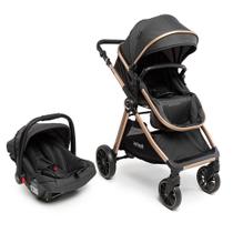Carrinho Romanzo cor preto bronze com Bebê Conforto Infanti
