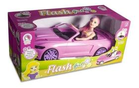 Carrinho Rosa Com Boneca Flash Girl Conversível Criança Infa - Shopbr
