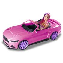 Carrinho Rosa Conversível Barbie + Boneca 28cm