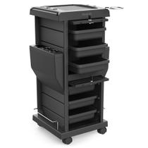 Carrinho Salon Trolley TASALON com fechadura, 6 bandejas e 2 suportes, preto