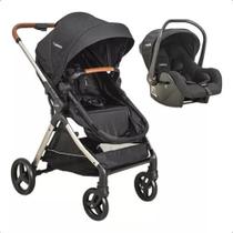 Carrinho speedy preto + bebê conforto - kiddo