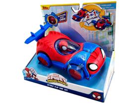 Carrinho Spidey e Seus Amigos Espetaculares - Veículo Giratório Deluxe 2 em 1 Sunny Brinquedos