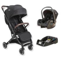 Carrinho sprint ii preto + bebe conforto casulo e base - kiddo