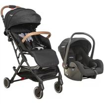 Carrinho sprint preto + bebe conforto casulo click preto (415spp) - kiddo