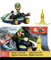 Carrinho Super Mario Kart Spin Out Luigi Candide 3022