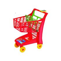 Carrinho Super Mercado Super Market Infantil Magic Toys - com assento para boneca vermelho rosa