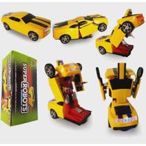 Carrinho Super Robots Camaro Amarelo Que Vira Robô, Carro Vira Robô Emite Luz Som Transformers. Carrinho Super Robots Camaro Amarelo Que Vira Robô, Carro Vira Robô Emite Luz Som Transformers.