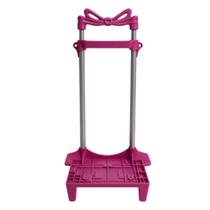 Carrinho Suporte Para Mochila Escola Infantil 40 cm 2 Haste Rosa Top