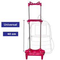 Carrinho Suporte Rodinha para Mochila Escolar Infantil Universal - 40 Cm - RDM