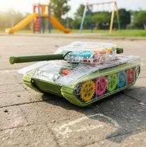 Carrinho Tanque De Guerra com Luzes e Sons 18cm Carrinho Tanque De Guerra com Luzes e Sons 18cm
