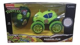 Carrinho Tartarugas Ninja Caos Mutante Controle Remoto Flip Radical Corre, Capota, Levanta - Candide