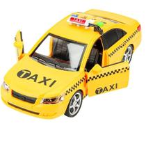 Carrinho Táxi de Brinquedo a Fricção Infantil com Luzes e Som Presente Menino 3 anos +