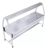 Carrinho Térmico Buffet Banho-Maria Self-Service 10 Cubas Ibet
