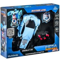 Carrinho Transformável Controle Remoto Megaformers Auto Neptune Azul Multikids BR1652 Carrinho Transformável Controle Remoto Megaformers Auto Neptune Azul Multikids BR1652