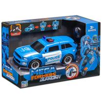 Carrinho Transformável Megaformers Guardian Polícia Azul com Ferramenta Multikids - BR1754