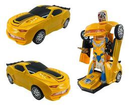 Carrinho Transformer Camaro Amarelo Bate e Volta Bumblebee