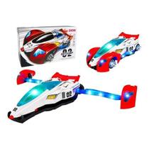 Carrinho Transformers Vira Nave Luz Led Som Carro Bate Volta