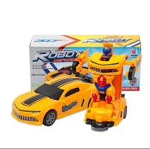 Carrinho Transformers Vira Robô Bate E Volta Com Luzes E Som