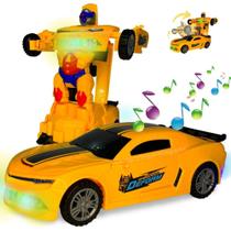 Carrinho Transformers Vira Robo Bate E Volta Som E Luz - Amoria