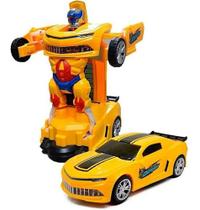 Carrinho Transformers Vira Robô Com Luz E Som Bate Volta