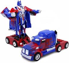 Carrinho Transformes Optimus Prime 2 em 1 Robot Truck á Pilha Luz Som