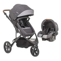 Carrinho Travel System Kiddo Trek - Melange Grafite + Bebê conforto