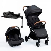 Carrinho Travel System Spark Plus Trio Isofix 4 Posições com Bebê Conforto + Base (0 a 15kg) - Preto e Grafite