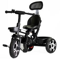 Carrinho Triciclo de Empurrar com Pedal Confort Infantil Assento Giratório Cinto de Segurança e Capota Removível