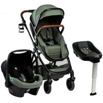 Carrinho trio street pistache com bebe conforto e base isofix - abc design