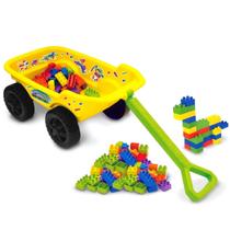 Carrinho Trolley Monta Blocos Amarelo - Kepler Brinquedos