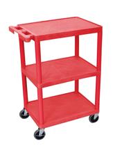 Carrinho utilitário de armazenamento Luxor Multipurpose 3 prateleiras vermelho