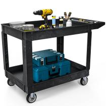 Carrinho Utilitário DWVO 114 x 64 cm, capacidade de 250 kg, 2 prateleiras, preto Carrinho Utilitário DWVO 114 x 64 cm, capacidade de 250 kg, 2 prateleiras, preto
