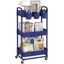 Carrinho utilitário JIUYOTREE 3-Tier Plastic Rolling Blue