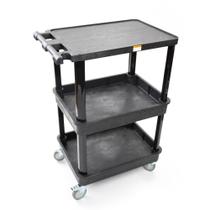 Carrinho utilitário Pearington de 3 prateleiras 48x73x99 cm com rodas traváveis Carrinho utilitário Pearington de 3 prateleiras 48x73x99 cm com rodas traváveis