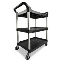 Carrinho Utilitário Rubbermaid Commercial com 3 Prateleiras e Capacidade de 152 kg Carrinho Utilitário Rubbermaid Commercial com 3 Prateleiras e Capacidade de 152 kg