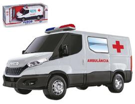 Carrinho Van Ambulância Iveco Daily Brinquedo C/Acessórios - Usual Brinquedos