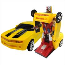 Carrinho Vira Robo Luz e Som Transformers Brinquedo Camaro - SUPER 99